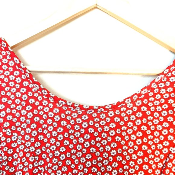 Red floral skater dress with scoop back - Picture 2 of 3